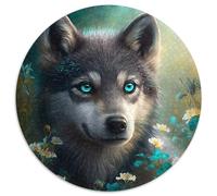 Fantasy Wolf Jigsaw Puzzles for Adults 1000 Piece Round Puzzle 1000 Pieces Jigsaw Perfect for Teenagers & Home Decor 67.5x67.5cm