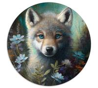 Fantasy Wolf Jigsaw Puzzles for Adults 1000 Piece Round Puzzle 1000 Pieces Jigsaw Perfect for Teenagers & Home Decor 67.5x67.5cm