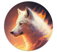 Fantasy Wolf Jigsaw Puzzles for Adults 1000 Piece Round Puzzles for 1000 Piece Skill Level Beginner, Great for Birthday 67.5x67.5cm
