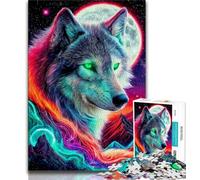 Fantasy Wolf Jigsaw Puzzles for Teenagers 1000 Piece Puzzle,Help The Brain Exercise Addictive Toys to Cultivate Patience A Work of Art 50x75cm