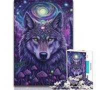 Fantasy Wolf Jigsaw Puzzles for Teenagers,Help The Brain Exercise Addictive Toys to Cultivate Patience A Work of Art 50x75cm