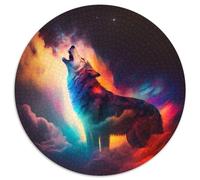 Fantasy Wolf JigsawPuzzle 1000 Pieces for Adults Difficult Puzzles for Adults Family Interaction & Fun Gift, Vibrant Abstract Design 1000pcs (67.5x67.5cm)