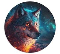 Fantasy Wolf JigsawPuzzle 1000 Pieces for Adults Difficult Puzzles for Adults Family Interaction & Fun Gift, Vibrant Abstract Design 1000pcs (67.5x67.5cm)