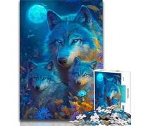 Fantasy Wolf JigsawPuzzle 1000 Pieces for Teenagers,Challenging Family Activity Games DIY Toy for Home Wall Decor Gifts 50x75cm
