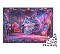 Fantasy Wolf King Palace 1000 Piece Jigsaw Puzzle for Adults Paper Dreamlike Castle Scene Home Decor Gift Relaxing Focus 38x26cm/1000pcs