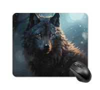 Fantasy Wolf Mouse Pad Square Mouse Mat Non-Slip Rubber Base Mousepad Wireless Mice Mat for Gaming, Office & Home, Waterproof Mouses Mats for Laptop/Desktop 25 * 30cm