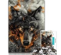 Fantasy Wolf Portrait 1000 Piece Jigsaw Puzzle for Adults Teens,Challenging Game And Family Play with Fully Interlocking Randomly Shaped Pieces (38x26cm)