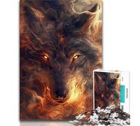 Fantasy Wolf Portrait Puzzles for Teenagers Teens 1000pc Puzzle,Pattern Assembly Fun at Home Activities,Birthday Present,Travel Gifts (50x75cm)