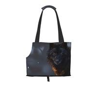 "Fantasy Wolf Prints Small Dog Carrier Bag, Portable Cat Carrier Handbag, Foldable Pet Carrier Bag, Personalized Pattern Design"