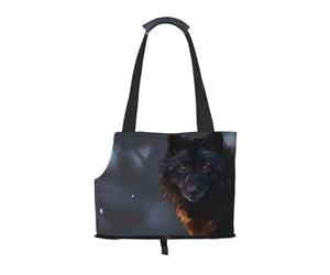 "Fantasy Wolf Prints Small Dog Carrier Bag, Portable Cat Carrier Handbag, Foldable Pet Carrier Bag, Personalized Pattern Design"