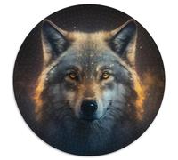 Fantasy Wolf Puzzles 1000 Pieces for Adults Round Jigsaw Puzzle 1000 Pieces Adult Game Gift Family Interactive Game Brain Challenge Gift 67.5x67.5cm