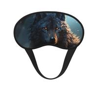 Fantasy Wolf Sleep Mask for Side Sleeper Soft Breathable Sleeping Eye Mask Blackout Silk Eye Sleep Shade Cover with Elastic Strap Night Blindfold for Women Men Travel Nap