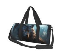 Fantasy Wolf Travel Duffel Bag Sports Gym Bag, Lightweight Overnight Weekender Bag With Shoes Compartment Yoga Gym Sports Bag For Men Women
