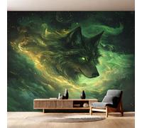 Fantasy Wolf Wallpaper for Living Room, Universe Galaxy Wall Mural for Bedroom 450x315 cm, Non-Woven Photo Wallpaper, Home Decor D&O200