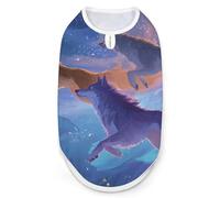 Fantasy Wolves Leaping Galaxys Pet Vest Tank Top Clothes Breathable Costume for Dog Cat Puppy