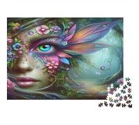 Fantasy Woman Portrait 1000 Piece Jigsaw Puzzle Paper for Adults Floral Element Puzzle Game for Family Home Decor Gift 38x26cm/1000pcs