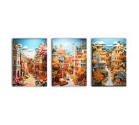 Fantasy World 3 Panel Canvas Wall Art. simpa Multi One Size