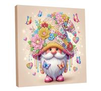 Fantasy World Pearl Diamond Art Kits Adults Beginners with Frame Easy Diamond Painting Kits,Mini Diamond Art Painting for Home Wall Decor DIY Gift 25x25cm-Gnome