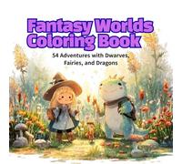 Fantasy Worlds Coloring Book: 54 Adventures with Dwarves, Fairies, and Dragons