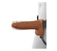 Fantasy X-Tensions Elite - Vibrating Hollow Silicone Strap-On - 6" - Caramel
