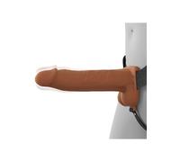 Fantasy X-Tensions Elite - Vibrating Hollow Silicone Strap-On - 8" - Caramel