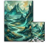 Fantasy Yosemite Kintsugi Gold 1000 Piece Puzzle Puzzles for Adults Interactive Family Game DIY Home Decor Brain Teaser Gift 1000 PCS(38x26cm)