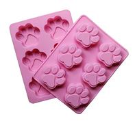 FantasyDay 2 Pack Dog Paw Shape Silicone Baking Mould, Birthday Tray-Wedding Festival Party Silicone Cake Mold for Muffin Candy Chocolates Gummy Butter Fondant Soap Bread Loaf Brownie Cornbread