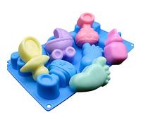 FantasyDay® 6 Cavities Non-Stick Silicone Baking Utensils Mould for Muffins, Chocolate Cake, Soap Moulds, Cupcake and Jelly - Silicone Kitchen Utensil - Small Feet