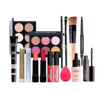 FantasyDay All-in-one Makeup Set Gift Surprise | Full Makeup Kit for Women Multipurpose Essential Starter Bundle Include Eyeshadow Palette Lipstick Blush Concealer Face Powder Eyeliner Mascara Brush