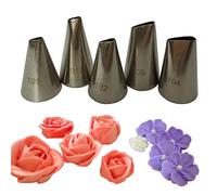 FantasyDay Cake Decorating Set, 5 Pieces Stainless Steel Piping Nozzles Tips Kit - Christmas Birthdays Anniversary Wedding DIY Icing Nozzle for Cupcakes Cakes Cookies Dessert Pastry Making Tools #1