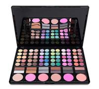 FantasyDay Pro Hightlight Eyeshadow Palette Xmas Makeup Contouring Kit with Lipgloss, Blusher, Concealer - 78 Colours Highly Pigmented Nudes Warm Natural Matte Shimmer Cosmetic Eye Shadows Pallet #1