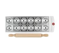 FantasyDay Stainless Steel Ravioli Maker Mold, 2 Pack Dumpling Press with Rolling Pin, Kitchen Pastry Tool for Meat Press, Pelmeni, Pierogi, Empanada, Pastamaking