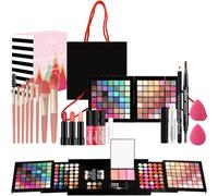 FantasyDay Xmas Makeup Sets Multifunctional Vanity Case Girls Makeup Gift Set Cosmetics for Face Eyes Lips - Makeup Kit with Eyeshadow Palette Lipstick Concealer Powder Blush Mascara