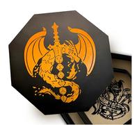 Fantasydice-Chromatic- Dragon Dice Sword - Dice Tray - 8" Octagon with Lid and Dice Staging Area- Holds 5 Sets(7 Dice Set/Standard) for All Tabletop RPGs Like D&D, Call of Cthulhu, Shadowrun.