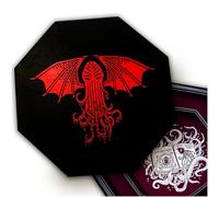 Fantasydice-CTHULHU TOME-RED- Dice Storage And Rolling Tray - 20CM Octagon with Lid and Dice Staging Area- Holds 5 Sets(7 Dice Set/Standard) for All Tabletop RPGs