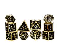 Fantasydice Nightwatch Large Gold Metal Dice Set 10 Polyhedral Dice with Metal Box for Dungeons and Dragons (D&D, DND 5 Edition) Call of Cthulhu Warhammer Shadowrun and All Tabletop RPG