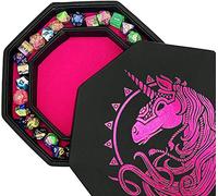 Fantasydice- PINK - War Unicron- Dice Storage And Rolling Tray - 20CM Octagon with Lid and Dice Staging Area- Holds 5 Sets(7 Dice Set/Standard) for All Tabletop RPGs