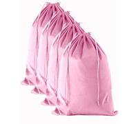 FantasyLife Shoe Bags for Travel, Washable Dust Bags for Storage & Packing, Flannel Shoe Pouch with Drawstring Closure for Purses, Handbags, Shoes & Toys, Parfait Pink, L, Shoe Bags for Travel Women