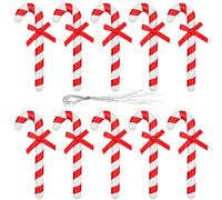 Fantasyon 10pcs 13cm Christmas Glitter Candy Cane Decorations Christmas Tree Decorations Shiny Christmas Concepts Colorful Christmas Hanging Ornaments with Bowknots Ribbon for Christmas Wedding Party