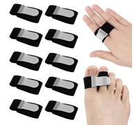 Fantasyon 10Pcs Finger Splints, Medically Approved Finger Tape Finger Buddy Wraps for Mallet Fingers Curled Finger Broken Finger,Finger Brace Straps for Osteoarthritis Finger Joint(Black)