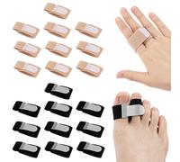 Fantasyon 20Pcs Finger Splints, Finger Tape Finger Buddy Wraps for Mallet Fingers Curled Finger Broken Finger,Finger Brace Straps for Osteoarthritis Finger Joint(Skin Colour+Black)