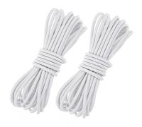Fantasyon 2PC 3MM White Elastic Cord 10 Meter 3mm Elastic String Bungee Cord Round Stretchy Cord Bungee Rope Multifunctional Drawstring Elastic for Backpack Tent Poles DIY Craft Projects Camping
