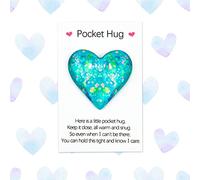 Fantasyon A Little Pocket Hug Heart with Pocket Hug Card Cute Pocket Hug Token Keepsake Ornament Gifts Special Present for Her Positivity Encourage Gift for Birthday Wedding Valentine Thanksgiving