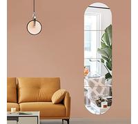 Fantasyon Full Body Wall Mirrors, 4 Pack 12x12in Self Adhesive Flexible Non Glass Mirror Wall Stickers Plastic Sticky Mirror Tiles Full Length Mirrors Stickers for Walls Home Gym Hallway