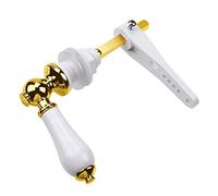 Fantasyon Universal Toilet Flush Handle - Brass Finish Replacement Ceramic Cistern Lever (Gold)