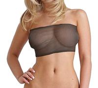 Fantaystore B20a Black Net Boob Tube Mini Bra Top No Support [Please Check Images for Our Sizing Chart]