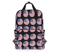 FANTAZIO American Flag Circle Patterns Backpack Casual Daypack