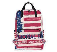 FANTAZIO American Flag Memorial Day Backpack Casual Daypack