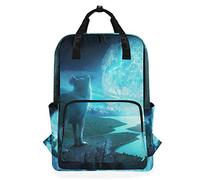 FANTAZIO Animal Wolf With Chapped Earth Backpack Casual Daypack