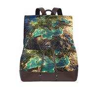 FANTAZIO Backpack Earth Flying Line Pattern Travel Bag